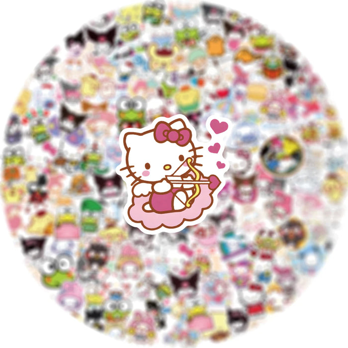 Urocza kolekcja naklejek Sanrio — zestawy 50/100/200 sztuk Adorable My Melody, Kuromi i Hello Kitty dla dzieci i projektów kreatywnych