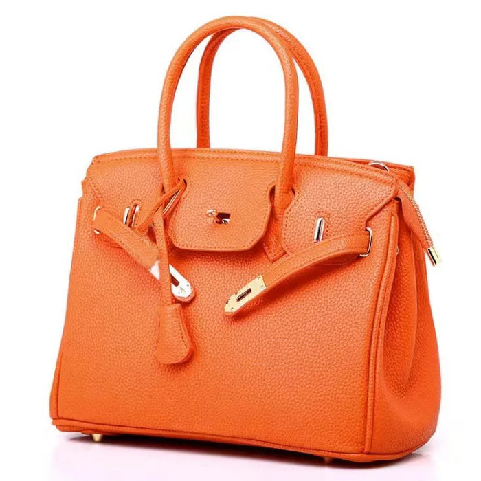 Birkin Bag for Women Fashionable Litchi Pattern Handbag