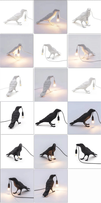 Lámpara de mesa nórdica Lucky Bird - Iluminación creativa de animales de resina para dormitorio y sala de estar