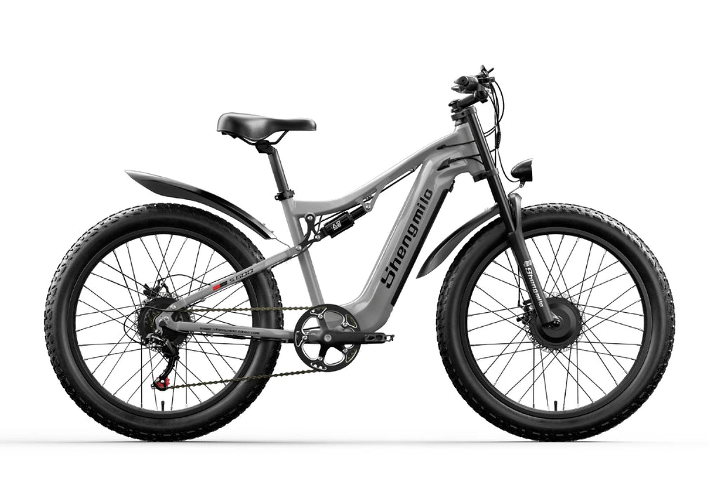 Shengmilo Vélo électrique adulte, VTT électrique, double moteur, 48 V, 17,5 Ah, batterie 840 WH, pneu de 26 pouces de large, S600, 2000 W