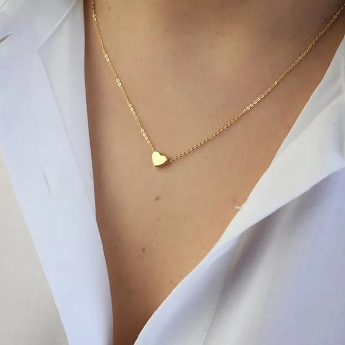 Nariz de clavícula minimalista con corazón para mujer - Joyería delicada LOVE para verano y playa