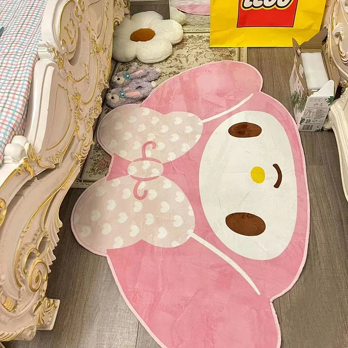 Tapis de chevet Sanrio My Melody, couverture de sol, taie d'oreiller décorative pour salle Flickr, tapis Pashmina