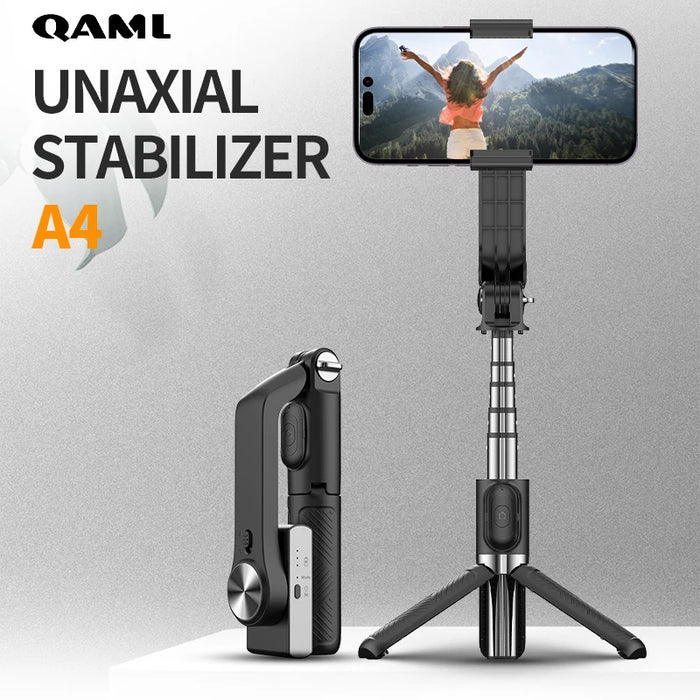 Handheld-Gimbal-Stabilisator für Smartphones mit Selfie-Stick-Stativ und kabelloser Bluetooth-Fernbedienung für iPhone und Android