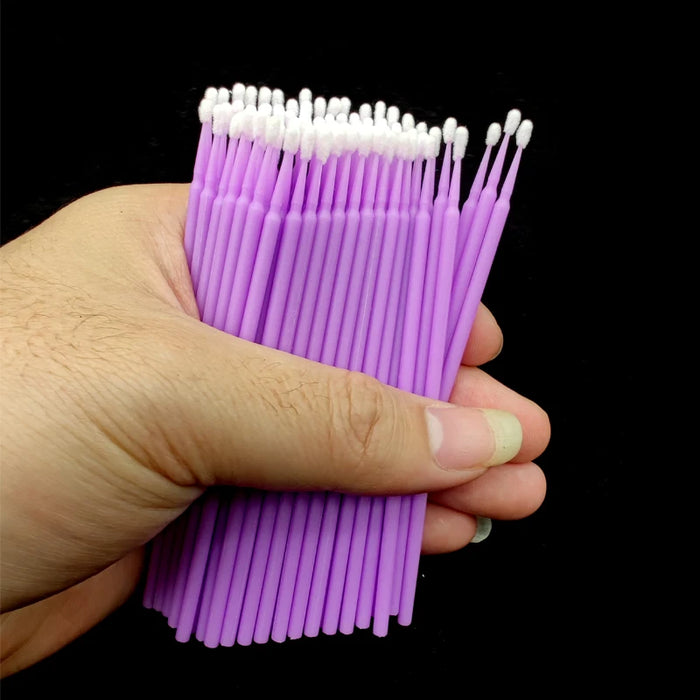 100pcs Purple Micro Brushes for Car Wash - 1.5mm Detail Brushes for Precision and Paint Application