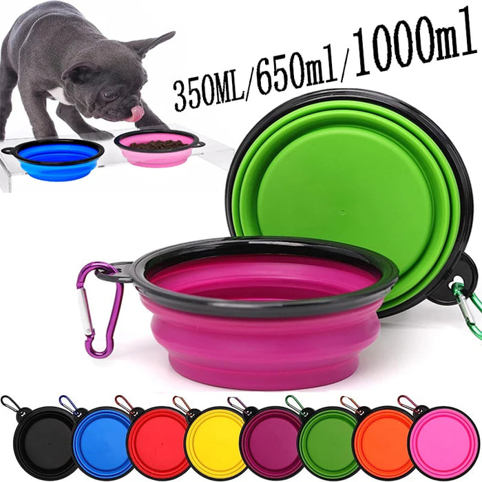 Gamelle pliable en silicone pour animaux de compagnie – Bol d'eau portable et récipient de nourriture pour chiens et chats, parfait pour l'extérieur et les voyages