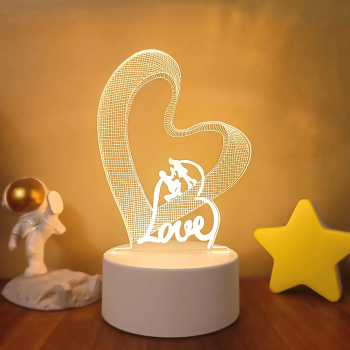 Lámpara de noche LED Sololander Creative 3D Illusions - Lámpara de mesa única para decoración del hogar con pantalla acrílica