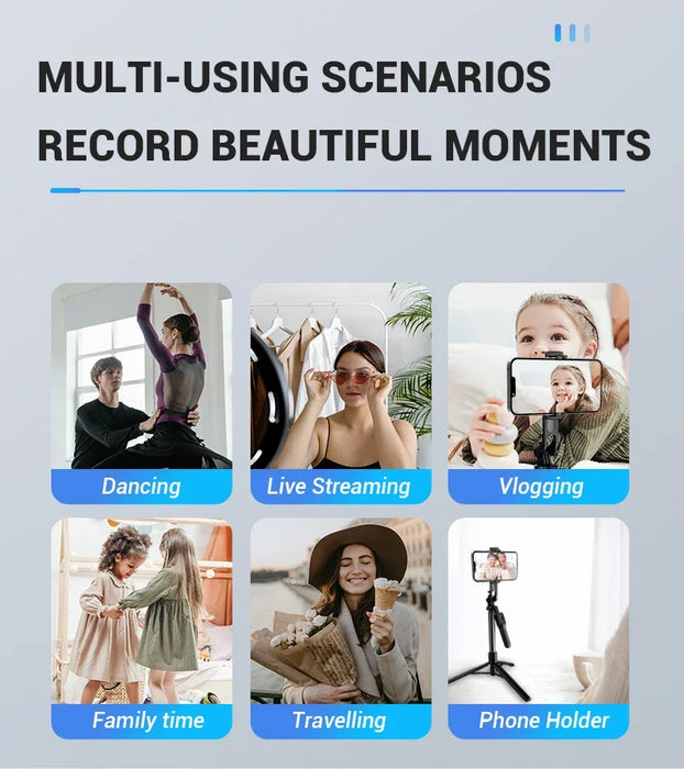 Smartphone-Ständer mit Fülllicht und verstellbarer 1,7 m langer Selfie-Stange – vielseitiger Live-Stream-Ständer für den Außenbereich