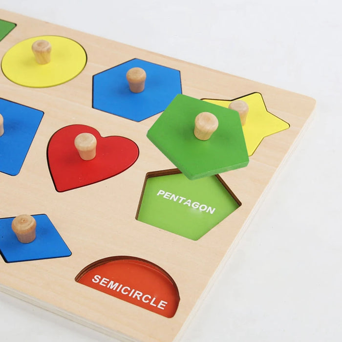 Puzzle en bois de formes géométriques - Touche d'apprentissage 3D pour les tout-petits, 1 pièce