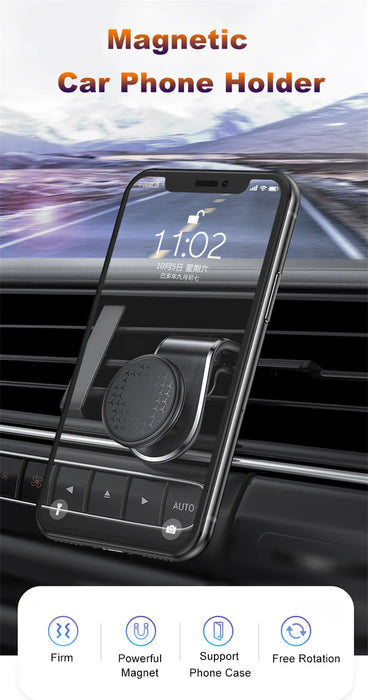 Magnetic Car Phone Holder for Air Vent - Universal Mobile Holder for iPhone, Samsung, Xiaomi