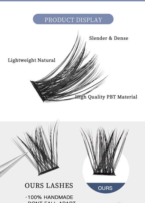 DIY Eyelash Cluster Segmented 50D/60D/80D Dramatic and Natural False Eyelashes Volume Makeup Extensions