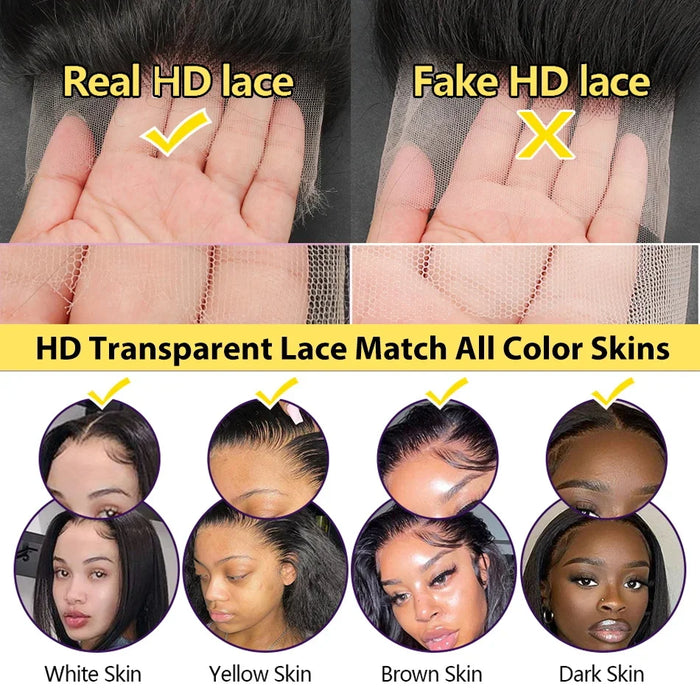 Perruque Lace Front Wig Body Wave 13x4 13x6 360 HD transparente pour femme – Perruque de cheveux humains brésiliens 30-40 pouces