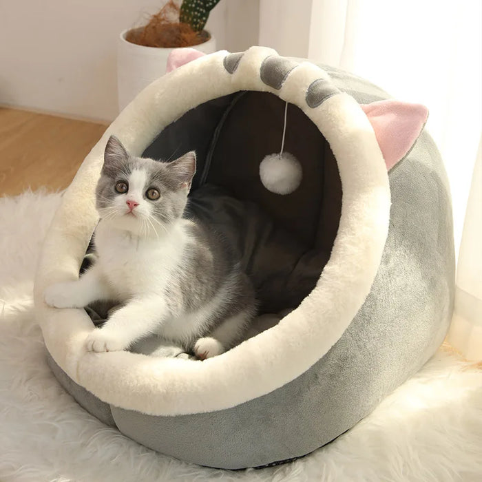 Cat and Dog Tent Bed - Self-Heating Cat House, Comfortable and Washable Folding Pet Bed