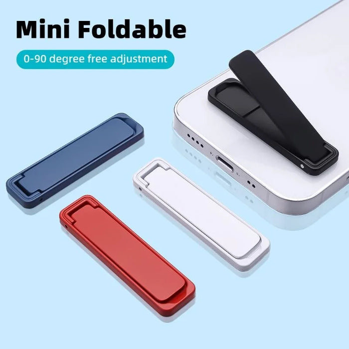 Mini support de téléphone portable ultra fin en alliage pliable en métal – Béquille invisible pour téléphone portable pour bureau