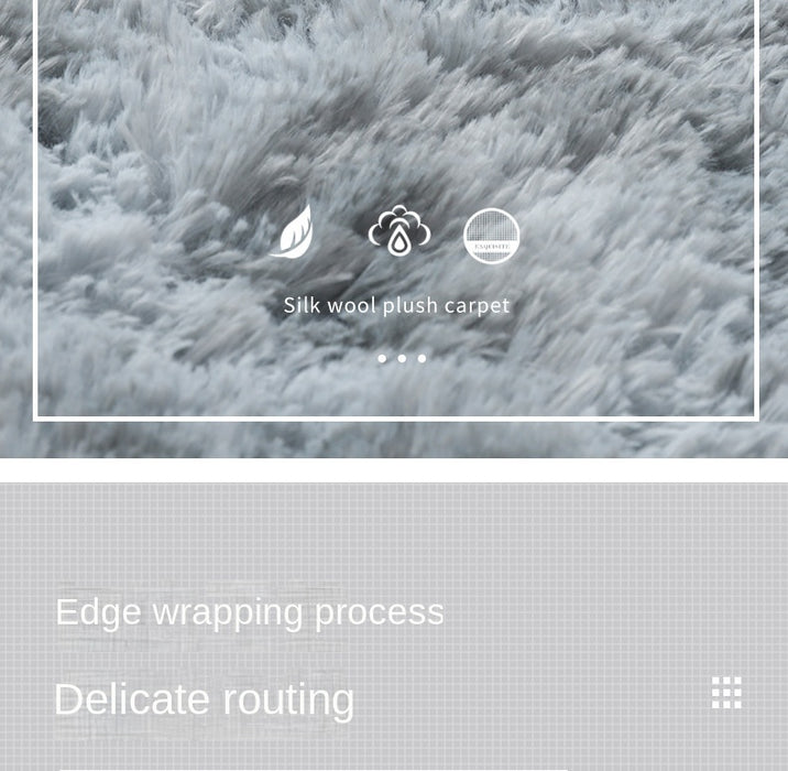 Supermjuk platt rundmatta i fluffigt vitt för vardagsrum, hemmadekoration, sovrum, barnrum och salong – tjock luggmatta