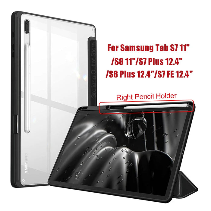 Funda protectora con portalápices para Samsung Galaxy Tab S9 FE 11 Plus y 12,4 pulgadas 2023 - Funda para Tab A9 S9 S8 S7 11" Plus 12,4" Funda