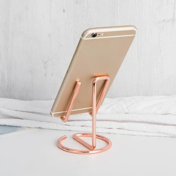 Soporte Universal portátil para teléfono móvil y tableta, oro rosa, para iPhone 14, 13 Pro Max, iPad, Xiaomi, soporte de escritorio, 1 ud.