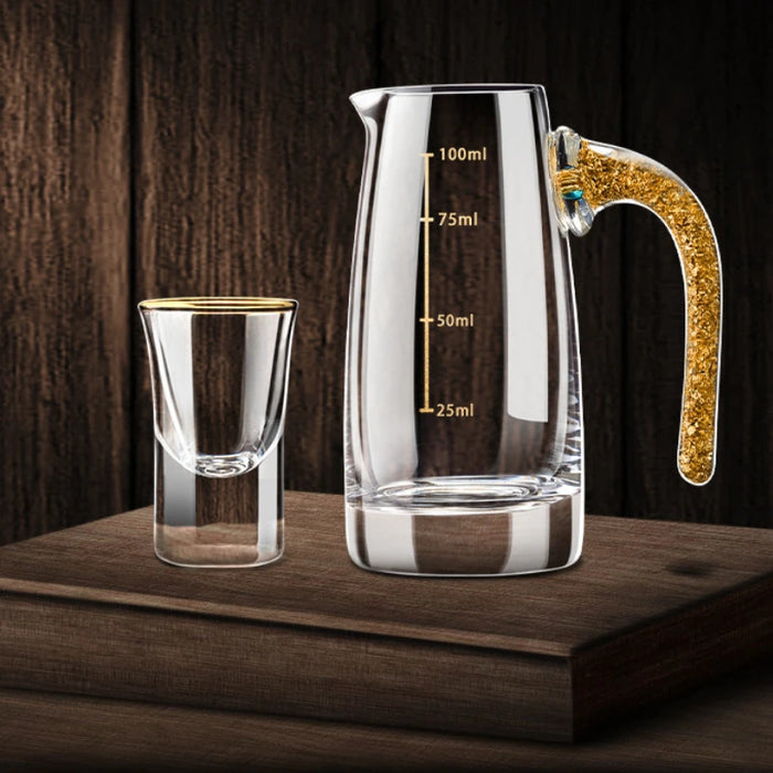 Lot de 6 verres à shot exclusifs avec détails dorés – Verres à vin élégants pour les occasions festives.