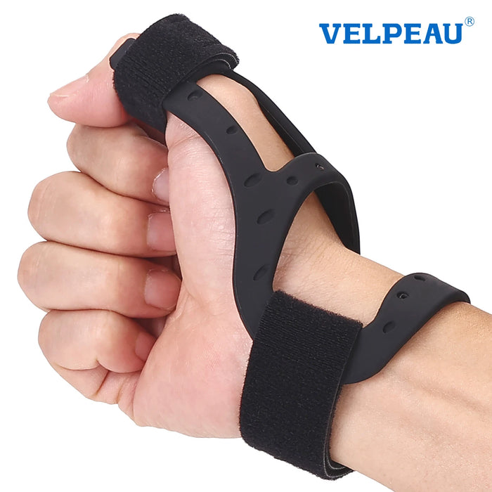 VELPEAU Support de pouce en silicone pour tendinite, arthrite et doigt à gâchette – Résistant à l'eau, stable et s'adapte aux deux mains