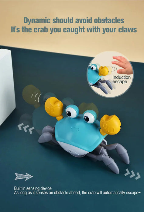 Dancing Crab Legetoy for Babies - Crabe rampant interactif avec musique et évitement automatique des obstacles