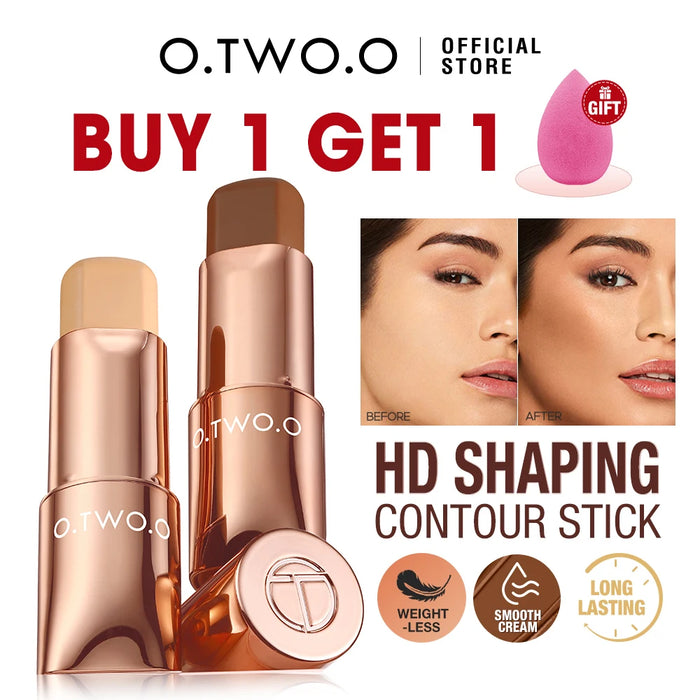 O.TWO.O Contour Stick Cream Langlebiger, leichter Textmarker-Stick, einfach zu formender Gesichts-Concealer, Bronzer, Make-up-Stift