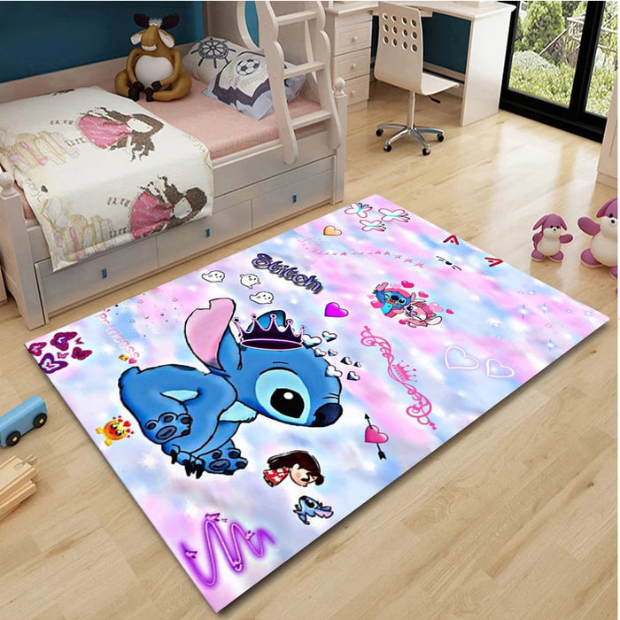 Grands tapis de dessin animé Disney Fashion Stitch, impression 3D, pour la maison, le salon, la chambre d'enfants, le canapé et le sol