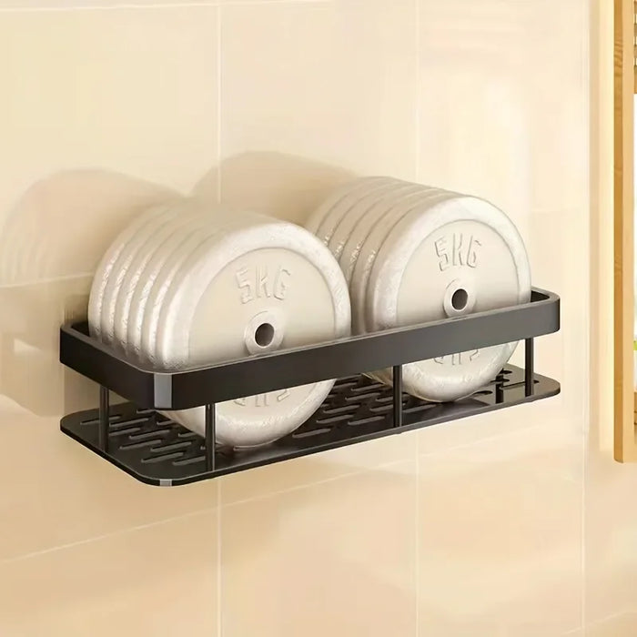 Sleek Set of 2 Wall-Mounted Corner Shelves in Space Aluminum for the Bathroom – Ideal for Shampoo and Shower Essentials