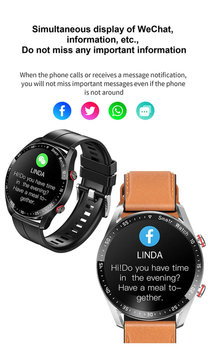 Nuevo reloj inteligente ECG+PPG 2023 con Bluetooth, llamadas y reproductor de música para hombres - Reloj inteligente de lujo resistente al agua para Android e iOS