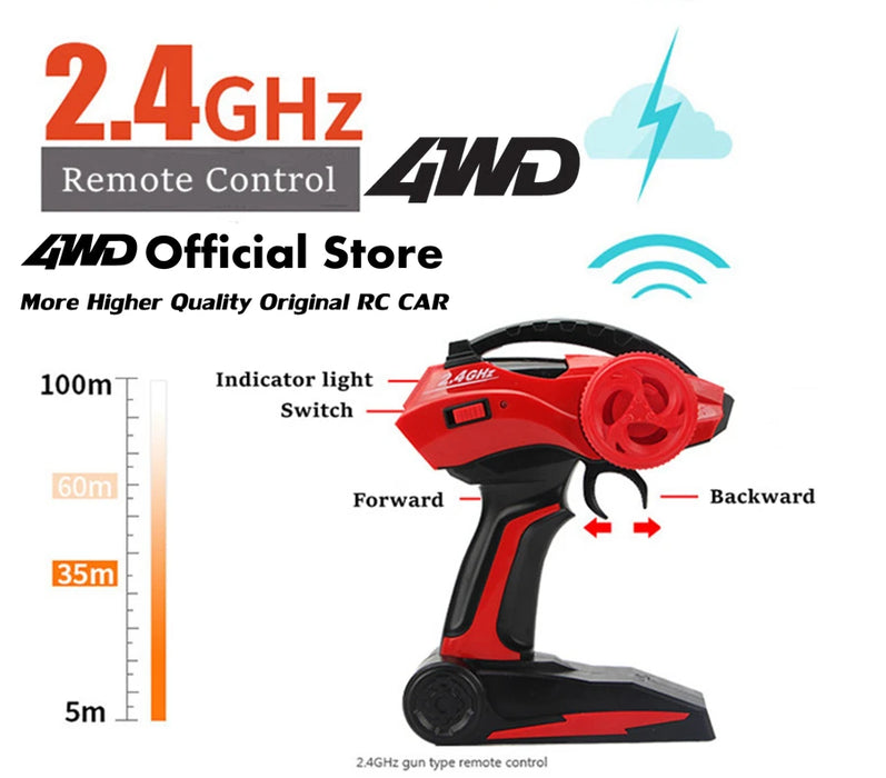 1:16 Ferngesteuertes Geländewagen mit LED – 4WD-Buggy für Kinder und Metallkonstruktion