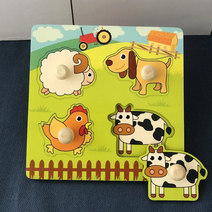 Jouets en bois Montessori pour enfants de 1 à 3 ans, jeux de développement et puzzles pour les tout-petits, jeux d'apprentissage éducatifs