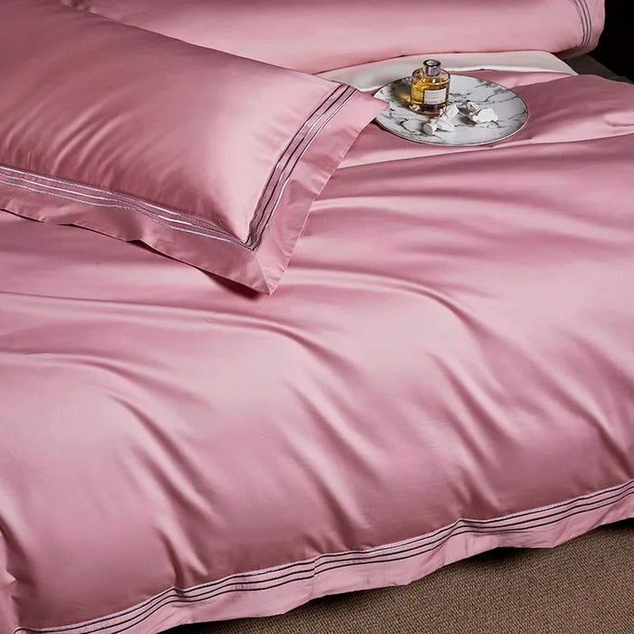 Luxuriöses 1000TC-Bettwäscheset aus ägyptischer Baumwolle, 4/6-teilig, Doppelbett, Queen-Size-US-King-Size-Größe, 3-zeilig bestickte Steppdecke, Bettlaken und Kissenbezug