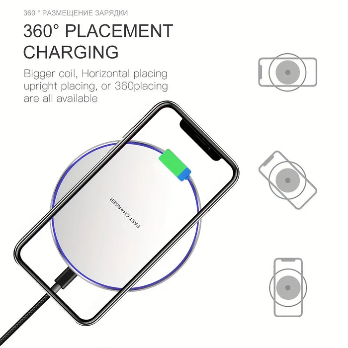 Cargador inalámbrico de 100W para iPhone 15, 14, 13, 12, 11 Pro, XS, Max, Mini X, almohadilla de carga inalámbrica rápida por inducción para Samsung, Xiaomi y Huawei