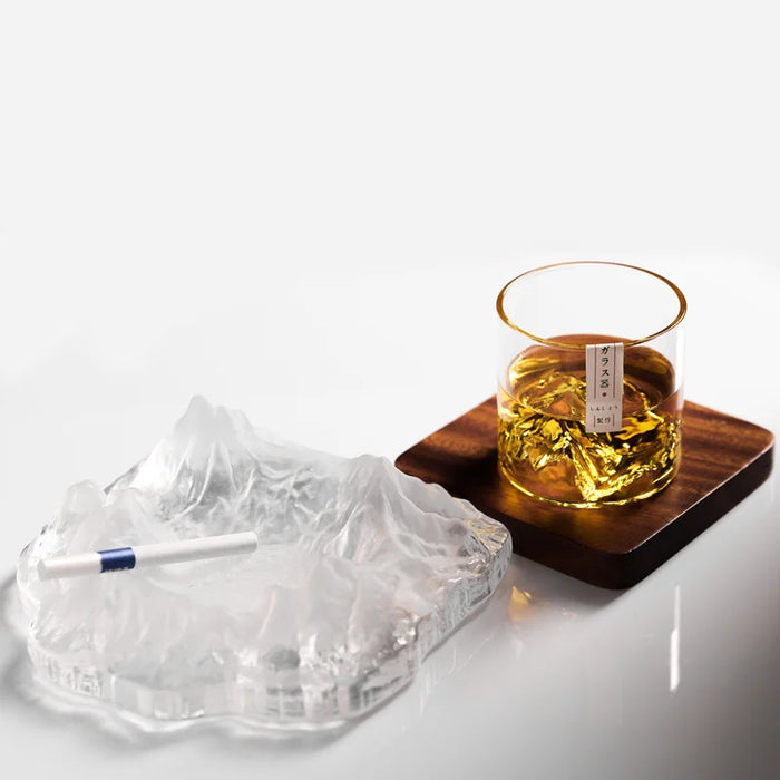 Verre à whisky de montagne 3D japonais au design glacier – Verre à whisky et vodka à l'ancienne dans une boîte en bois