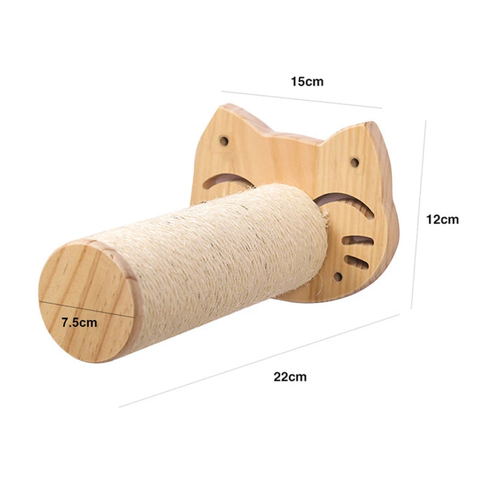 Wandmontierte Katzenbett-Hängematte für große Katzen aus Holz und Sisalseil mit Regalen und Plattformen für Katzenmöbel und zum Springen