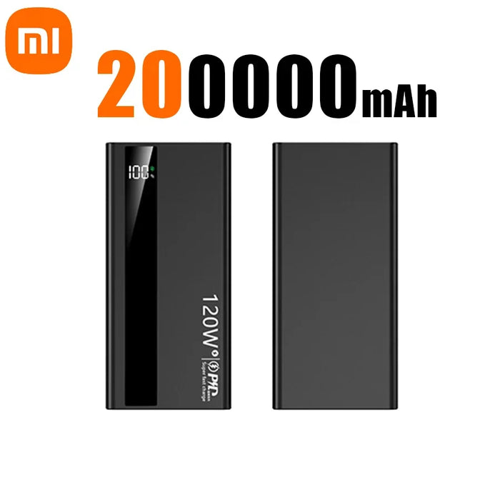 Xiaomi-Banco de energía de 200000mAh, 120W, carga súper rápida, pantalla Digital de alta capacidad, para iPhone, Samsung, Huawei