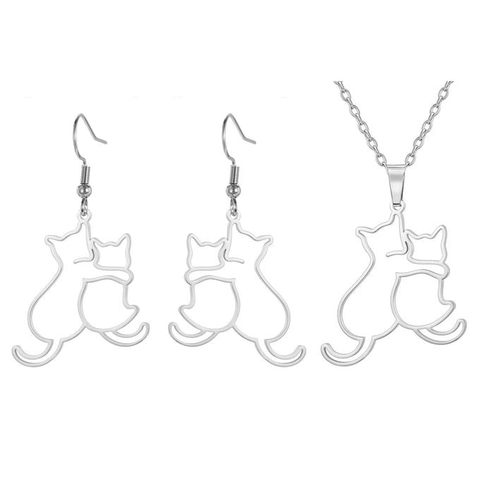 Collier animal câlin en acier inoxydable pour les amoureux des chiens et des chats