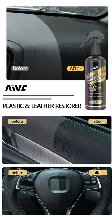 Restaurador de plástico para coche, revestimiento de pulido de cuero AIVC, productos de limpieza de coche, renovación de piezas de plástico, cuidado del coche, color negro brillante