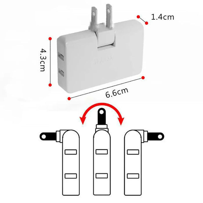 Adaptateur d'alimentation pliable à 3 voies 1 500 W – Convertisseur de voyage UE vers États-Unis avec un design compact pour une connexion facile