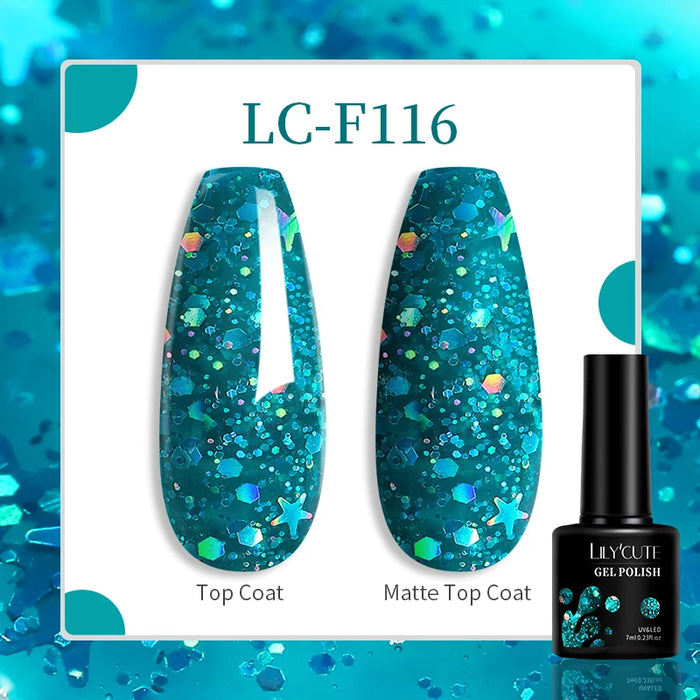 LILYCUTE 129 Farben 7 ml Nagel-Gel-Nagellack – semi-permanente Nagelkunst und Maniküre mit Soak-Off-LED-UV-Gel-Nagellack