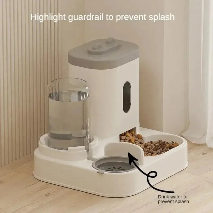 Mangeoire automatique pour chiens et chats avec fontaine à eau - Système d'alimentation grande capacité pour animaux