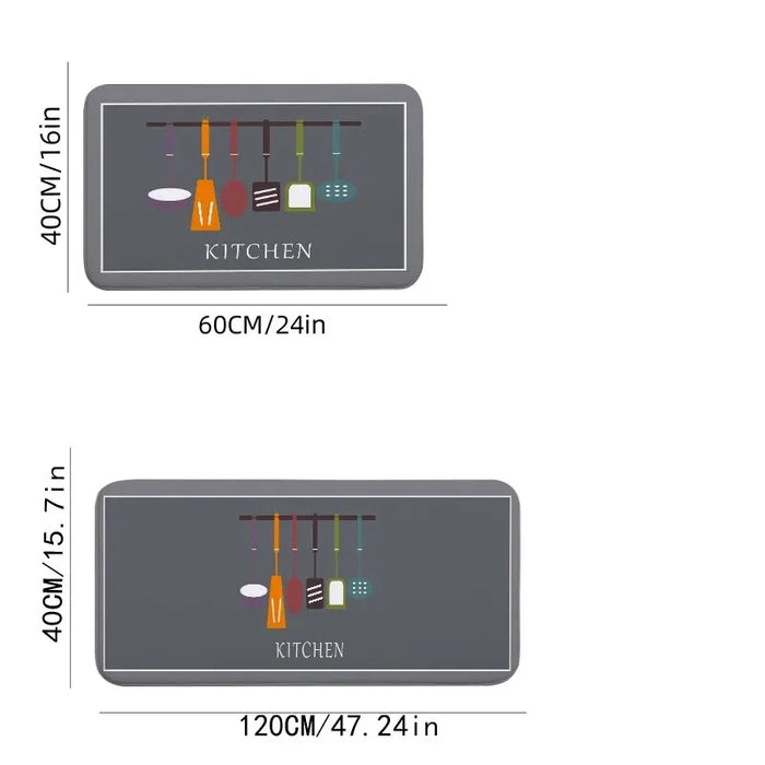 Estera versátil de aglomerado con absorción de agua: cocina, baño, antideslizante, absorbente de humedad, lavable a máquina