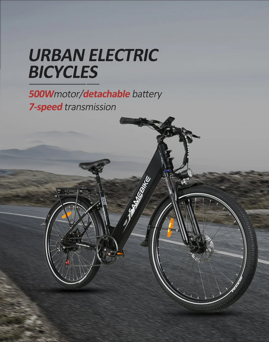 Bicicleta eléctrica con motor de alta potencia de 500W, batería de litio de 36V15AH para viajes por la ciudad, bicicleta eléctrica con marco de aluminio de 27,5 pulgadas