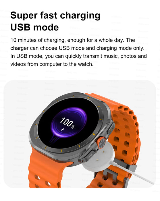 Montre connectée DT Ultra, écran AMOLED, 47mm, Sport, 4 go, BT, boussole d'appel, NFC, pour Samsung Galaxy Apple Xiaomi 2024