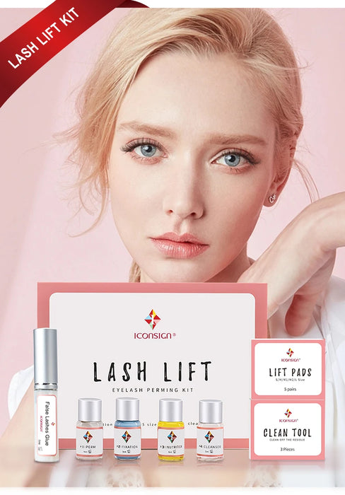 Lash Lift Kit von ICONSIGN – Permanentes Wimpernlifting, Pflege und Schwung, anpassbar für Ihre Marke