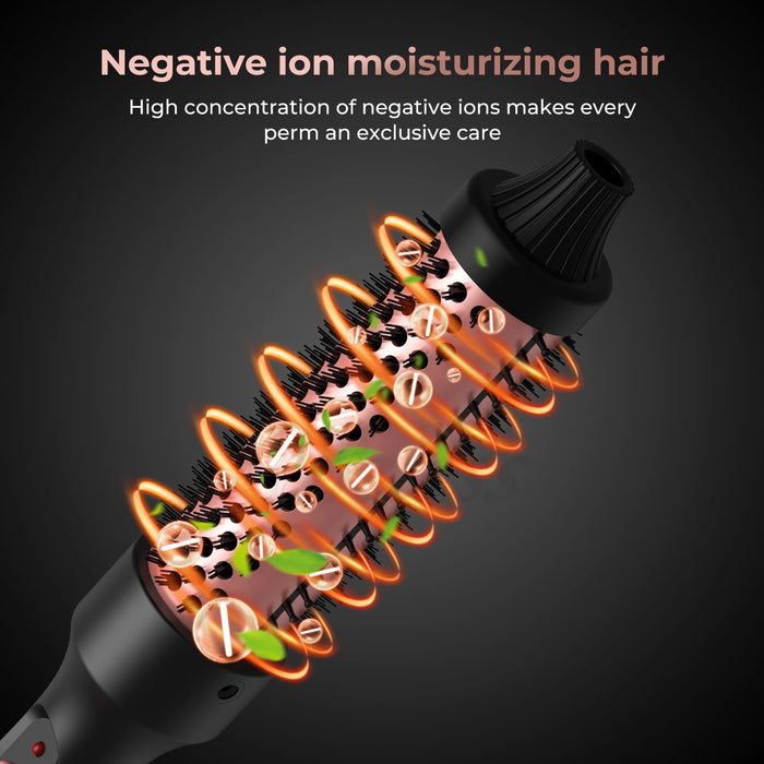 Heating brush with curling iron 32mm - Ceramic curling brush for volume and styling