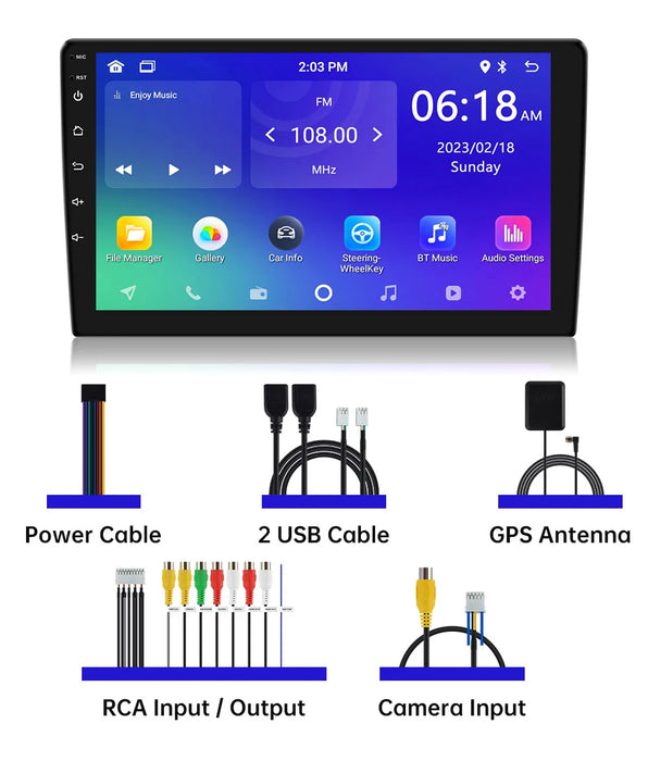 Autoradio Android 11, 32 go, 2 Din, 7/9/10 pouces, universel, WIFI, GPS, lecteur multimédia, Audio, pour Hyundai, Nissan, Toyota, Kia