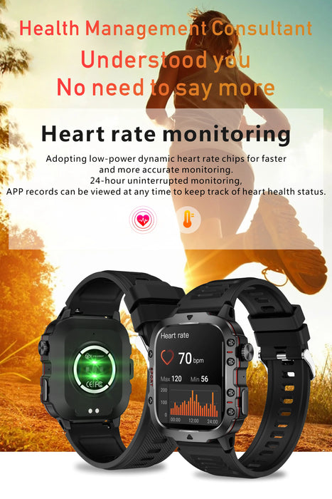 Xiaomi Military GPS Tracker Smart Watch für Männer IP68 5ATM Outdoor Sport Fitness Tracker Gesundheitsmonitor 1,96" BT Anruf Smartwatch