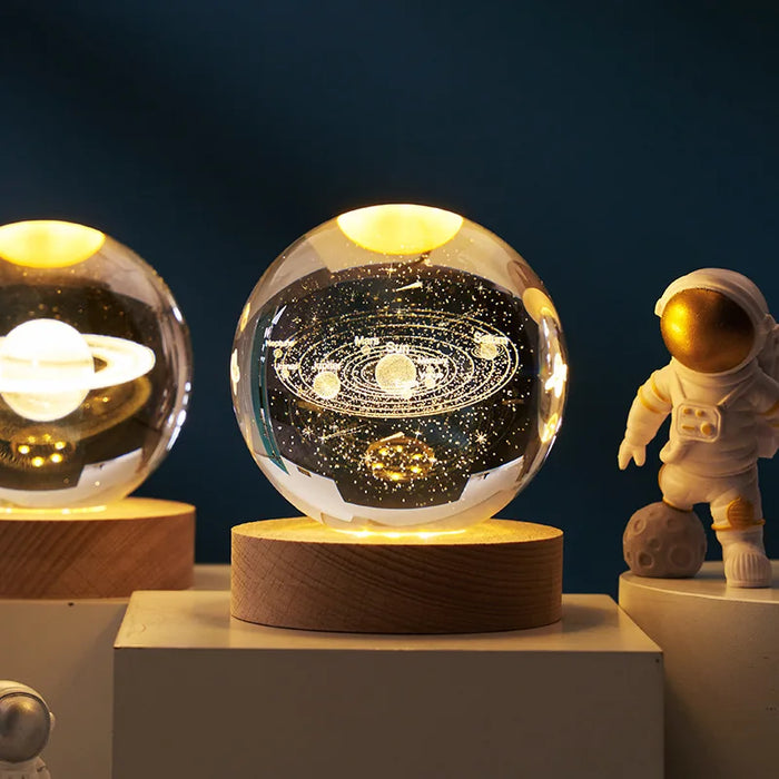 3D-Kristallkugel, kreativer Planet, Galaxie, Glaskugel, Mond, Kristallkugel für Heimdekoration und Geschenke