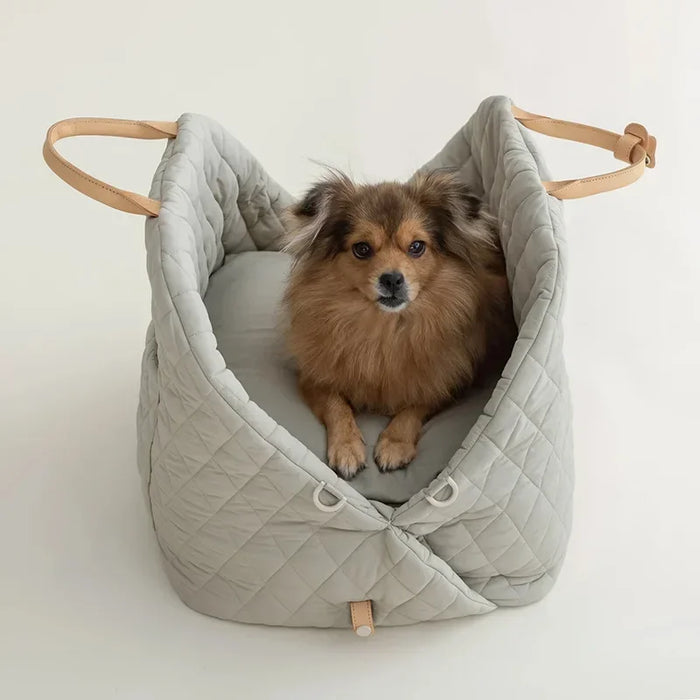 Bolsa de lujo para asiento de coche para perros, cama de viaje portátil para perros y gatos pequeños, bolsa de transporte lavable y segura para cachorros