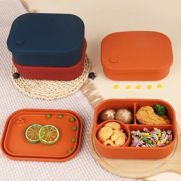 Réchauffeur à micro-ondes et boîte de rangement avec cloison, boîte à déjeuner scellée en Silicone de qualité alimentaire