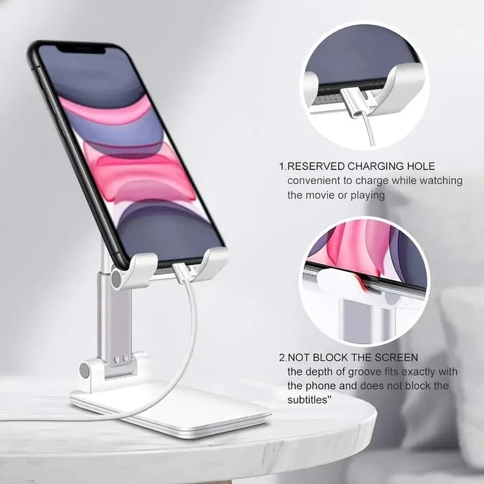 Soporte de Mesa Ajustable para Móviles y Tablets - Soporte Universal para iPhone, iPad y Xiaomi